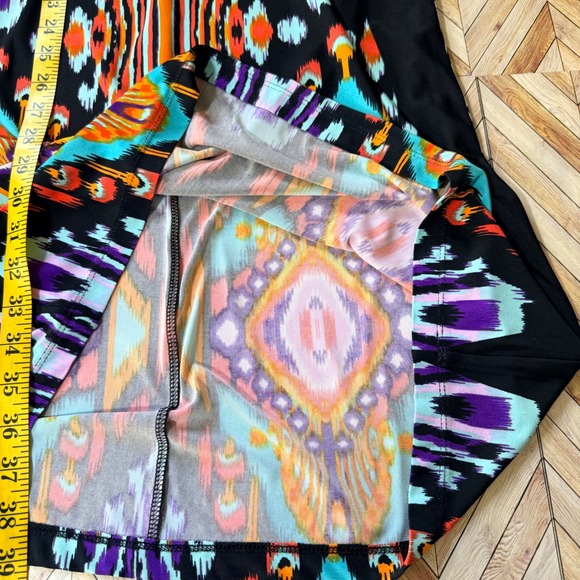 Chicos Kaylee Black Purple Multi Print Shift Dress Lg 3/4 Sleeve V Neck NWT - Picture 10 of 11